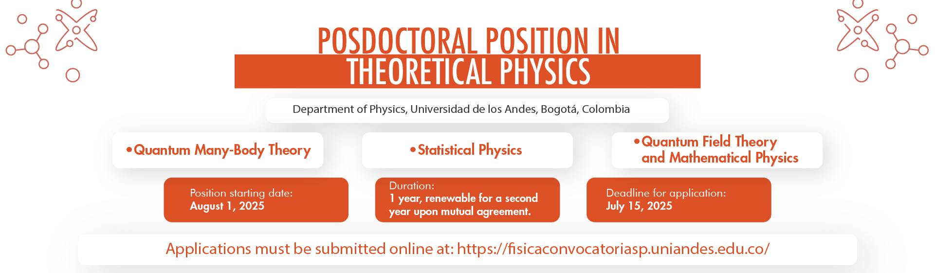 Postdoctoral position in Theoretical Physics